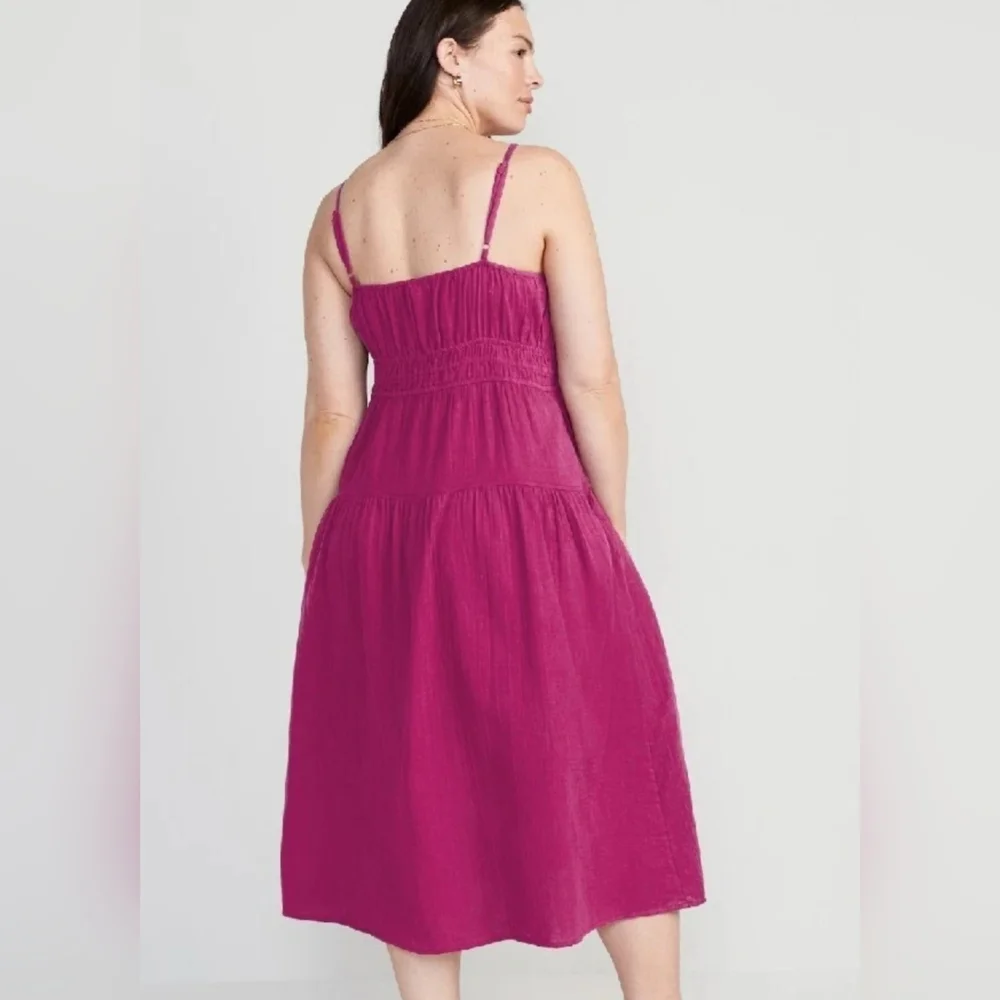Old Navy Tiered Midi Cami Dress Color- Boysenberry Juice - Size Large - Picture 4 of 4
